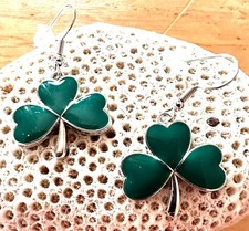 Shamrock Earrings St Patricks Day Party Parade Dangle Hooks Irish Festival New