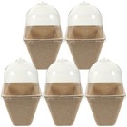  20pcs Paper Nursery Flowerpots Ventilated Holes Flowerpot with Cover for Garden
