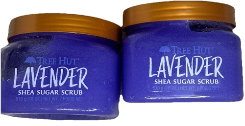 2 X Tree Hut lavanda azúcar de karité exfoliante mantequilla lavanda vainilla 18 oz DESCONTINUADO - Imagen 1 de 4