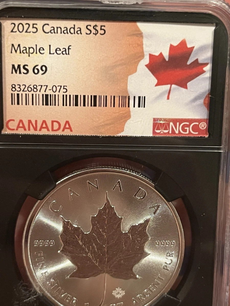Canadian Maple Leaf NGC Grade MS 69 Silver Bullion Coins for sale