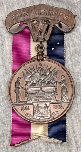 Antique West Virginia Union For Liberty Civil War Casualty Medal IDENTIFIED RARE