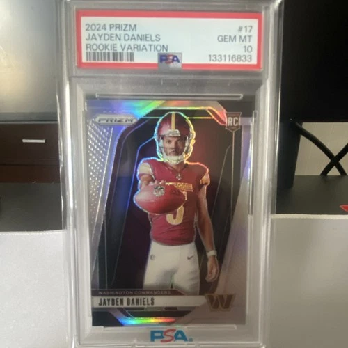 2024 Panini Prizm Jayden Daniels #17 Silver Prizm Rookie PSA 10 Commanders