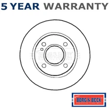 Borg & Beck Front 1x Brake Disc Fits Ford Fiesta 2008- Ka 2016- 8V511125AD
