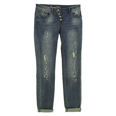  BUENA VISTA Damen Jeans MALIBU Slim Stretch used blue destroy blau 27991