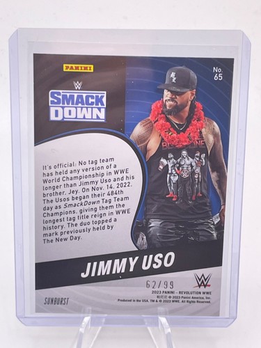 2023 WWE - Revolution - Sunburst /99 - #65 Jimmy Uso - Imagen 2 de 2