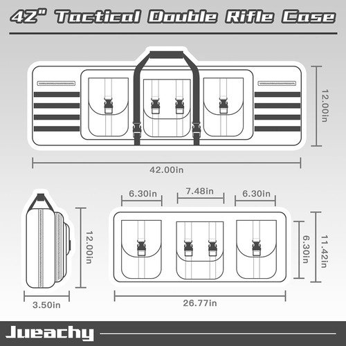 Tactical Double Rifle Gun Carbine Bag Range Padded Pistol Carry Case Backpack - Picture 7 of 9