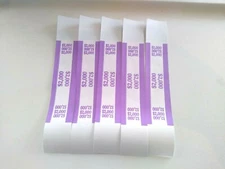 25 PURPLE- $2000 SELF-SEALING CURRENCY STRAPS/BANDS