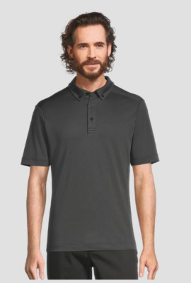 Knoss Links Men's Black Heather Performance Polo - Large GR15