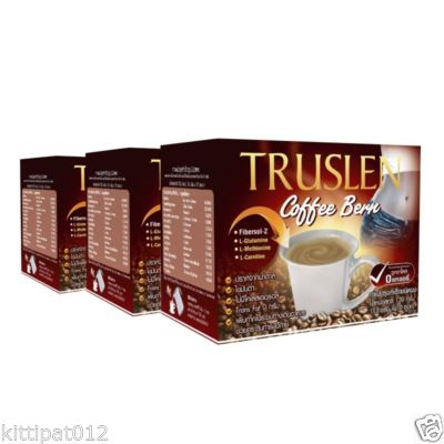 3 X BOX TRUSLEN Coffee Bern Instant Slimming Coffee Weight Drink Burn Calories