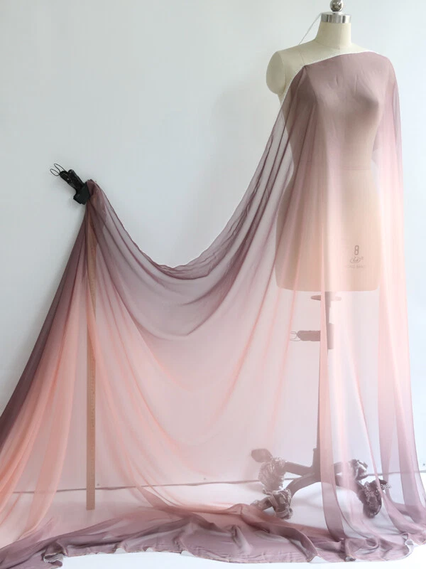 39 Inch X 58 Inch Thin 30D Ombre Chiffon Fabric Dancing Scarf Gauze Gradient - Image 4 of 4