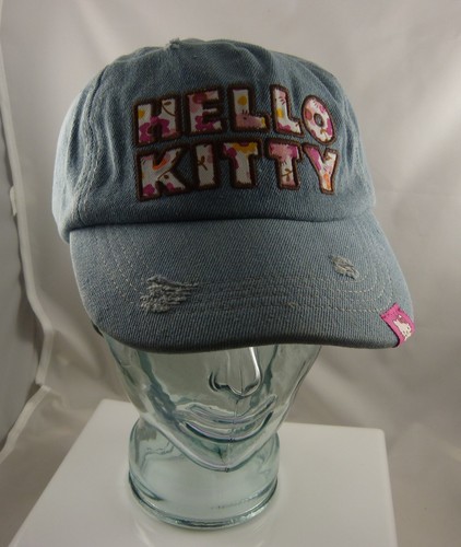 Gorra de béisbol de mezclilla Hello Kitty Sanrio lindas flores  - Imagen 1 de 4