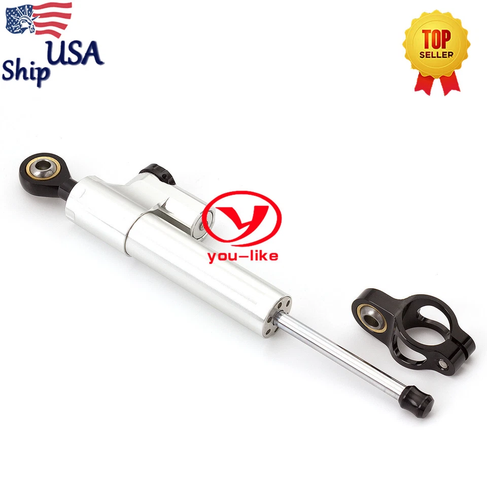 Amortiguador estabilizador de dirección CNC lineal plateado para Honda CBR600RR CBR100 CBR954RR Foto 2 de 4