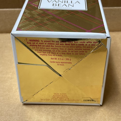 NEW Slatkin & Co VANILLA BEAN 9.5oz Holiday Scented Candle w/ Gift Box -A3 - Picture 5 of 5