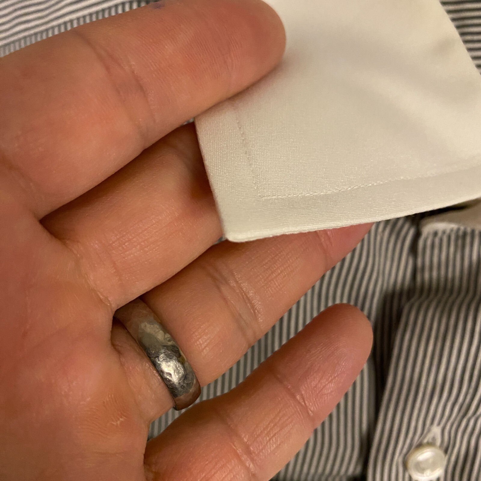 Turnbull & Asser Dress Shirt size 16 41 Striped Gray White French Cuff England