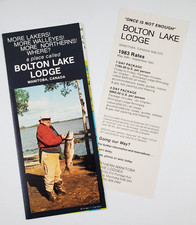 1983 Winnepeg Manitoba Canada Bolton Lake Lodge Fishing Vtg Travel Brochures