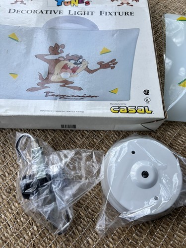 Vintage 1990s Tasmanian Devil Looney Tunes Glass Light Fixture Casal - New Rare - Picture 11 of 11