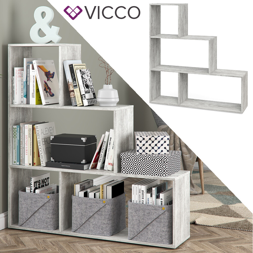 Bibliothèque Asym béton Vicco étagère de séparation pour studio