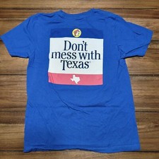 Buc-ee's SS Blue Unisex Youth Tee "Don't Mess With Texas" - Size YL