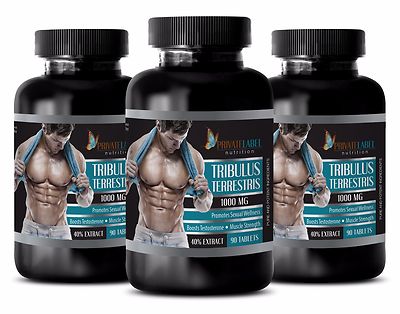 Tribulus Terrestris Extract 1000 mg 90 Tablets. Testosterone Booster (3 Bottles)