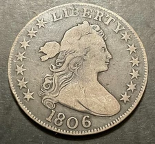 1806 DRAPED BUST HALF DOLLAR 50c Scarce Colonial Silver Estate Collection q29
