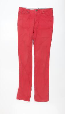 Per Una Damen rosa Baumwolle gerade Jeans Größe 10 L31 mit normalen Knöpfen