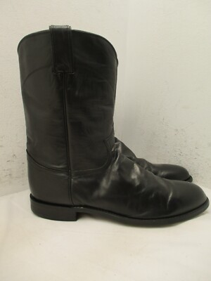 Justin Classic Black Roper Style 3133 Cowboy Boots Mens Size 10.5 D