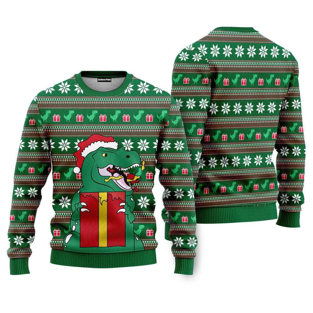 Funny Dinosaur Ugly Christmas Sweater Holiday Design