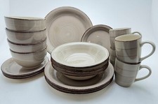 Kombiservice Geschirr 20 tlg Bel Tempo Keramik für 4 Personen braun