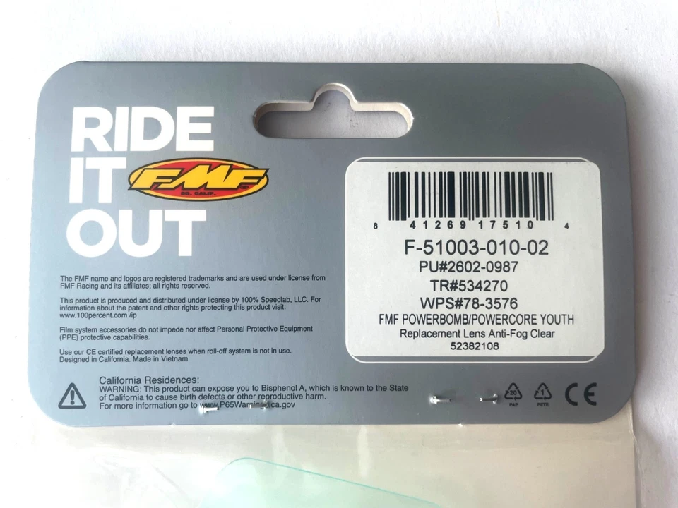 FMF Youth Lens CLEAR replacement lens NEW Kids MX Motocross Goggle Lens - Image 2 of 4