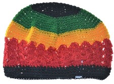 Kufi Hat Crochet Cap Beanie Rasta Black Red Yellow Green