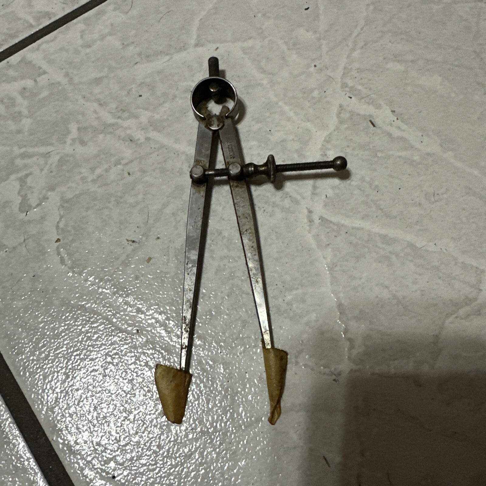 VINTAGE CALIPER Machinist Flat Compass THE L. S. STARRETT CO. ATHOL ...