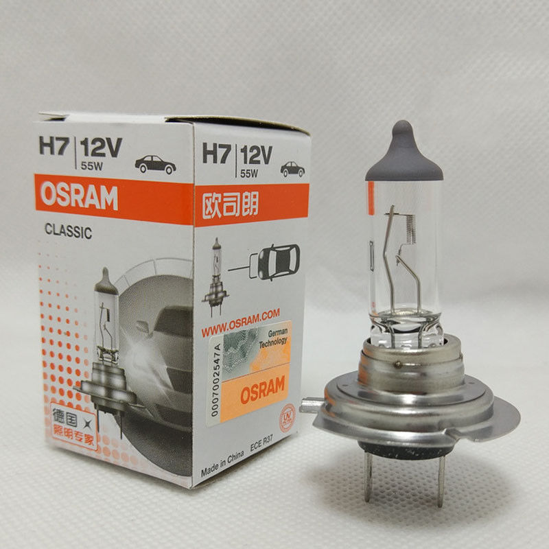 Osram H7 Halogen Headlight Bulbs 64210L 12V 55W Made In Germany 2 Piece Set