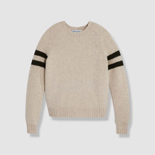 Dylan Gray Boys Gray Merino Wool Stripe Sleeve Sweater Size M