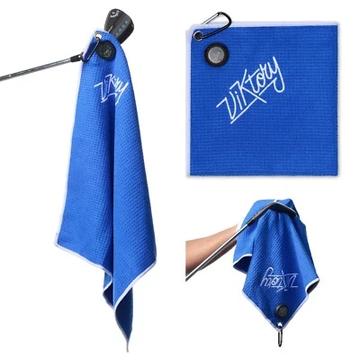 VIKTORY GOLF APPAREL Microfiber Magnetic Golf Towel & Ball Marker - 18" x 18" (45 cm x 45 cm) (Blue)