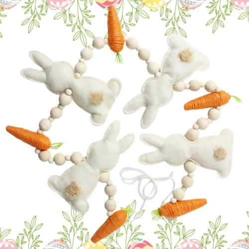 Bunny Carrot Garland, 2025 Handmade Easter Bunny Decorations, Easter Outdoor and - Picture 10 of 12