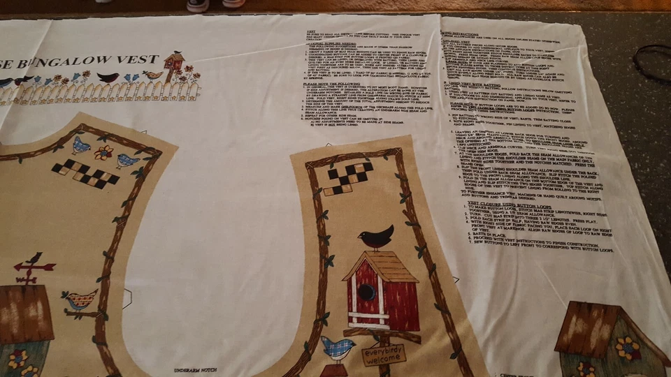 Chaleco Springmaid Birdhouse Bungalow Panel 35x59 Adulto Foto 4 de 4