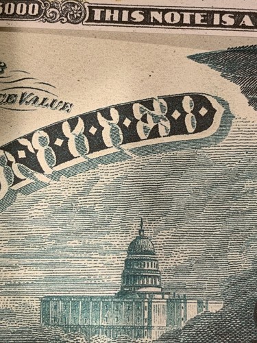Reproduction Copy $5,000 Bill 1878 US Note Currency Legal Tender Read Below!! - Picture 5 of 10
