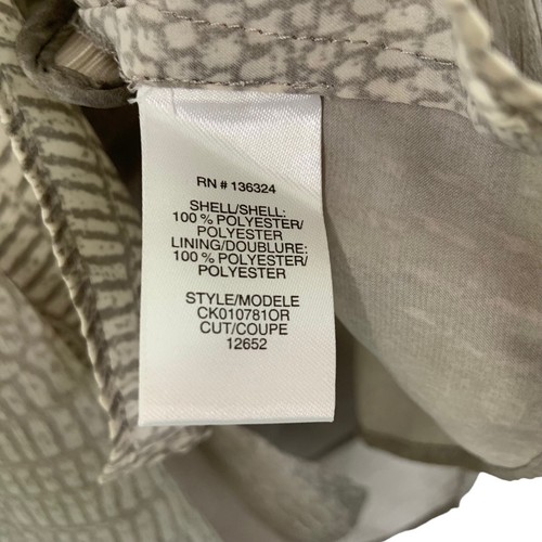Halston Heritage Womens Asymmetrical Printed Sleeveless Top Sz Small Taupe Gray - Picture 7 of 10