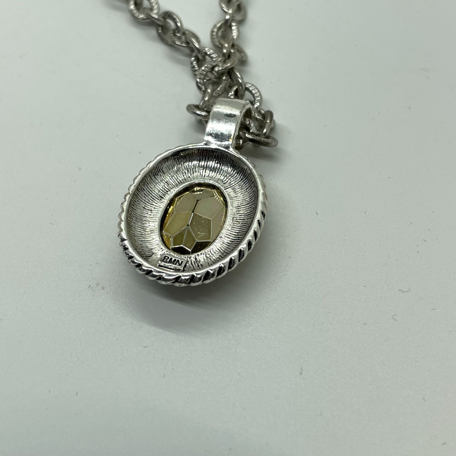 Signed RMN Silver Tone Linked Adjustable Necklace… - image 4