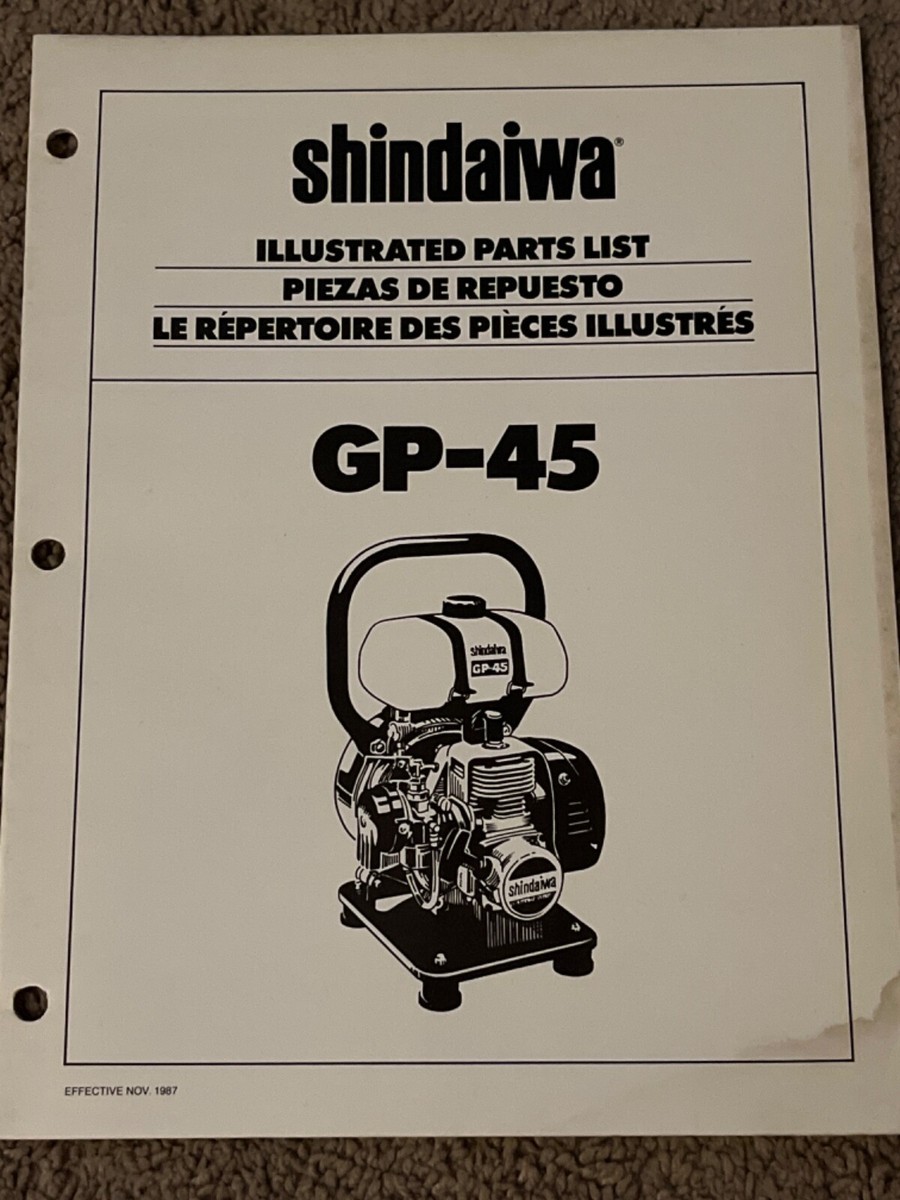 Shindaiwa GP-45 Illustrated Parts List | eBay