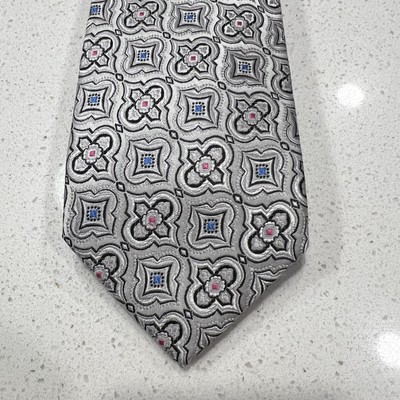 s-l400.jpg BOCARA Black & Gray Silk Tie. main image 1