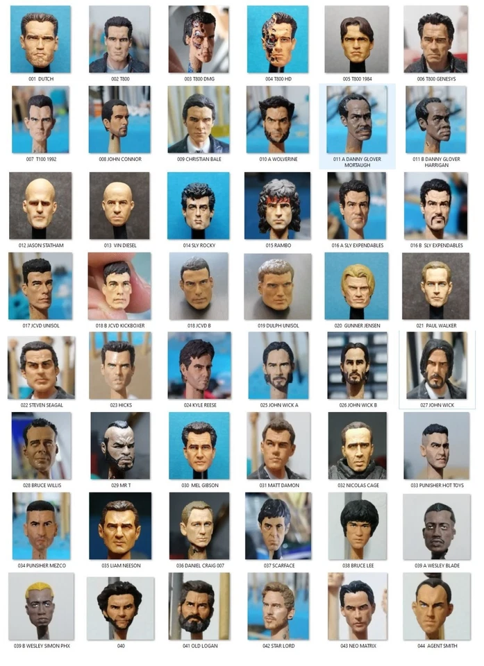 5x Cabeza ESCULPIDA PERSONALIZADA SIN PINTAR ESCALA 1:18 GI JOE TALLA 3.75 mezclar y combinar Foto 2 de 4