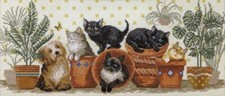 DIY Counted Cross Stitch Kit "Funny company" 15.7x6.7 in / 40.0x17.0 cm