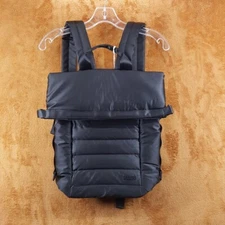 RAINS Black Bator Puffer Backpack Waterproof Padded Laptop Pocket Unisex