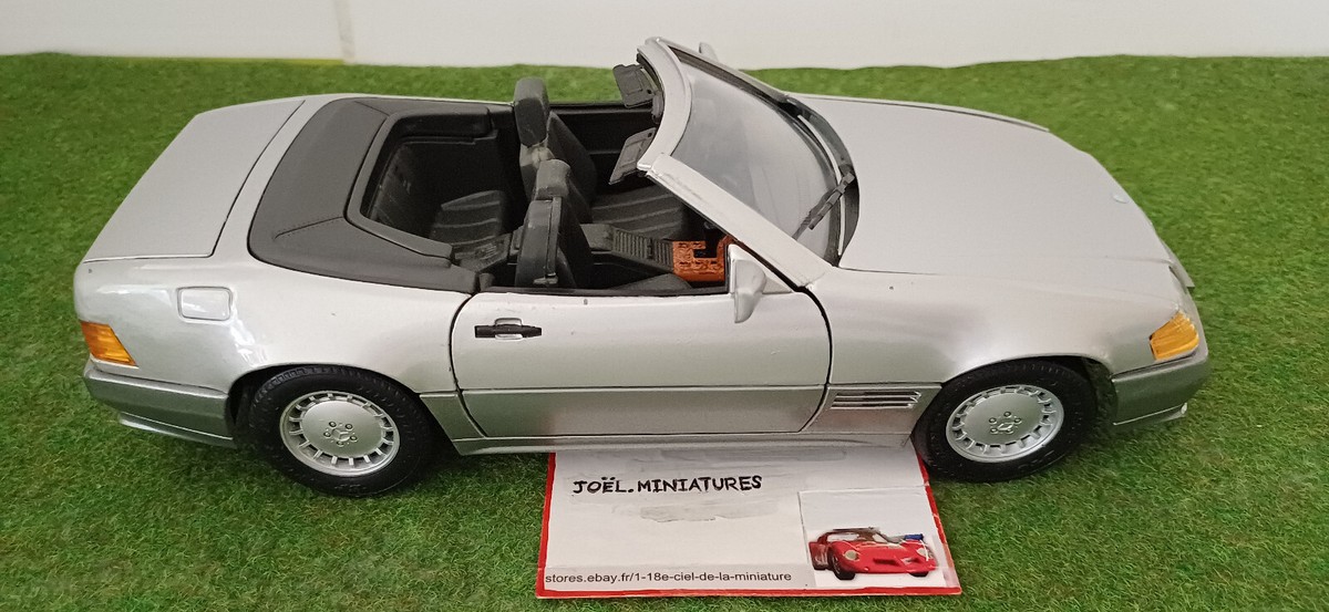 Mercedes-Benz SL 500 Cabriolet 1989 – Maisto 1/18 – Bordeaux Clair/foncé – Rare
