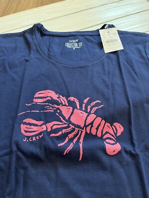 Women's Long Sleeve Lobster Print T-Shirt - Red, Loose Fit Raglan Tee, 85% Polyester 15% Spandex