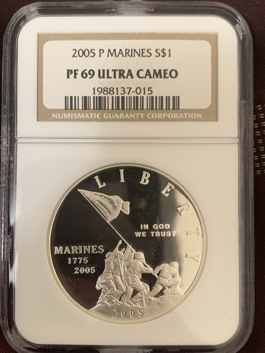 2005 P Marine Corps Silver Proof Dollar NGC PF69 Ultra Cameo | eBay