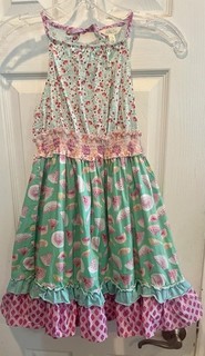 Matilda Jane MJ Slice of Life Watermelon size 10 tank dress lace back
