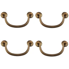 Txinmin 4 Pack Traditional Bail Cabinet Hardware Handle Pull Antique Brass Dr...