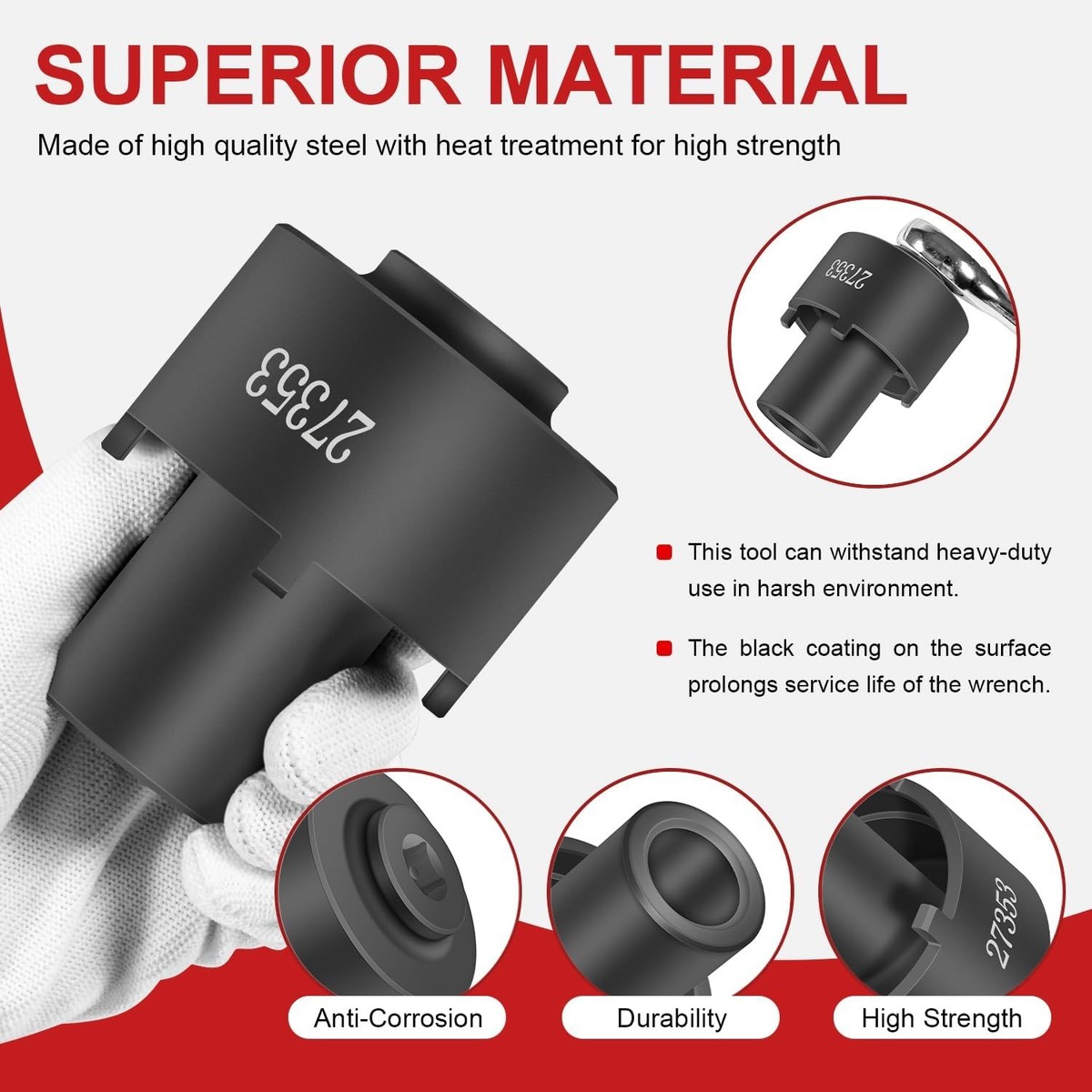 27353 Rear Axle Lug Spindle Socket Nut Wrench 6610 For Ford F250